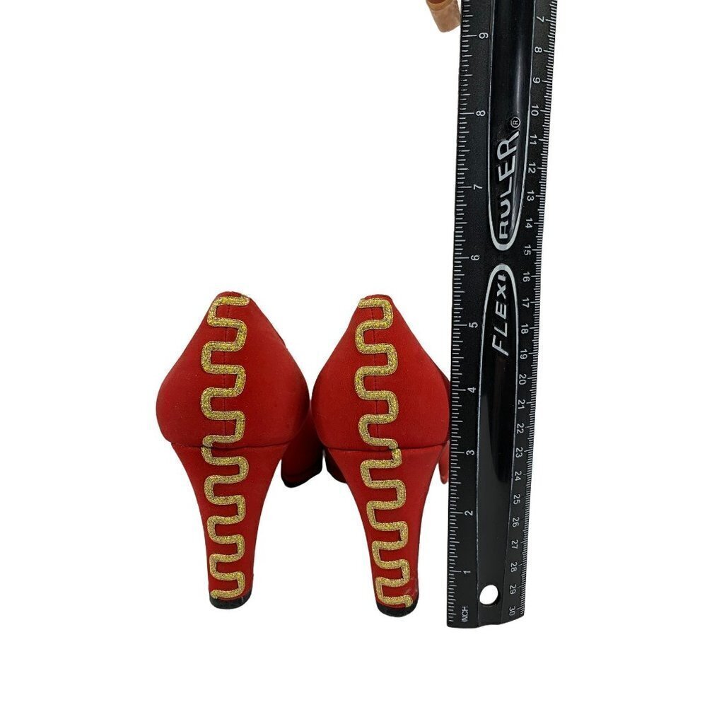 Stefani Women's Red & Gold Heels - Picture 8 of 8
